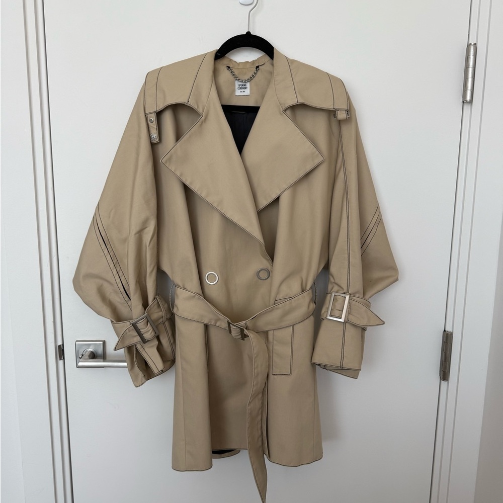 Opening Ceremony Beige Trench Coat with Belted Waist